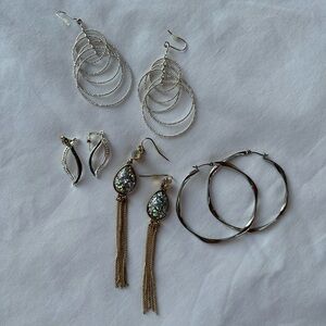 Silver and Gold Earrings Collection with Cascading Hoops and Elegant Tassels